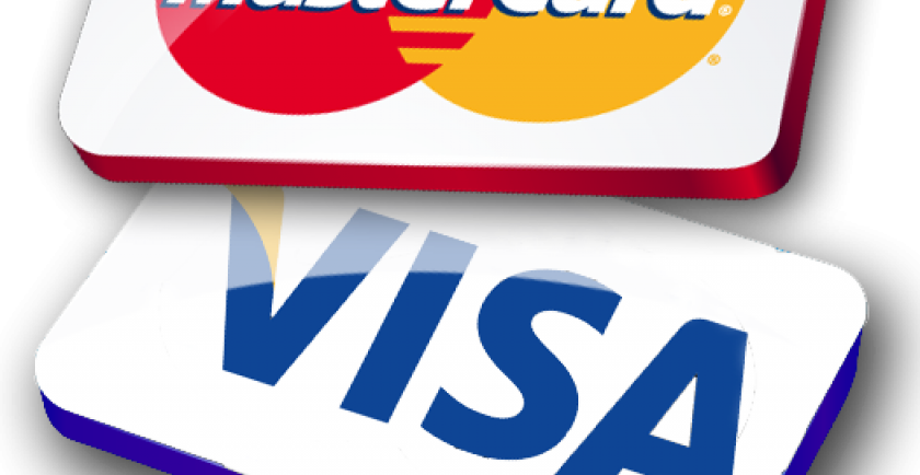 Mastercard Clipart Credit Card - Mastercard E Visa Png (840x434), Png Download