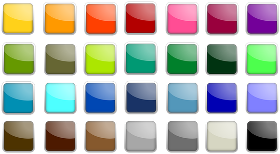 Button Icon Square Colorful Edge Shiny But - 5 Square Buttons Png (604x340), Png Download
