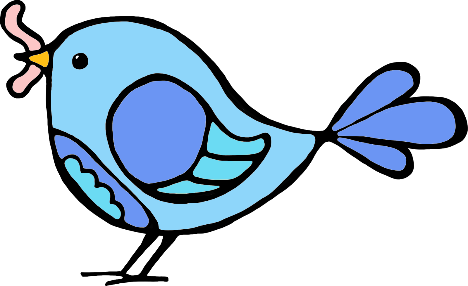 With Worm Png Transparent Images Pluspng Clip - Bird With Worm In Mouth Clipart (1600x979), Png Download