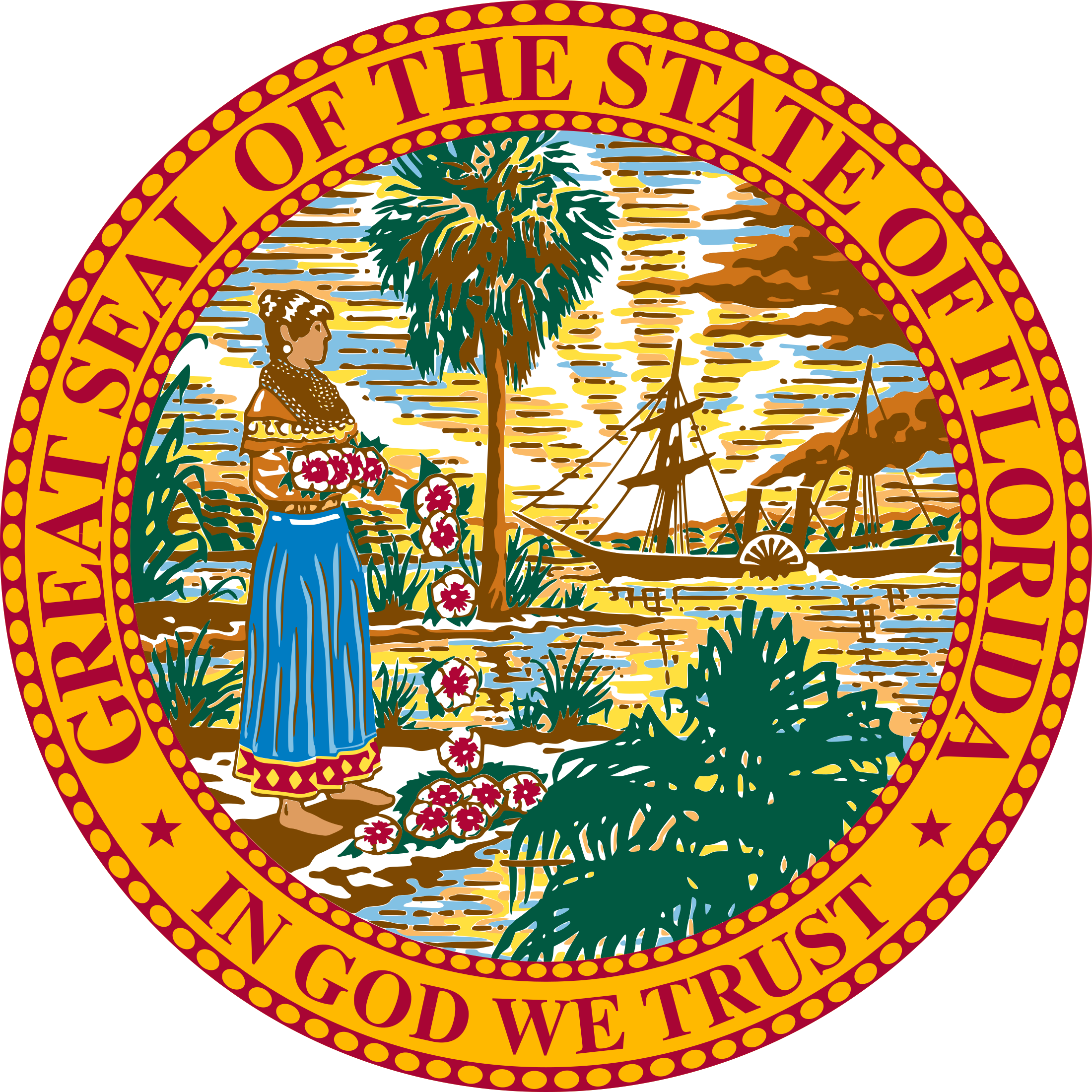 Fl Cliparts - Florida Seal (600x600), Png Download