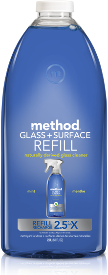Method Glass Surface Cleaner With Plant Based Powergreen® - Method Glass + Surface Cleaner Refill Mint (322x558), Png Download