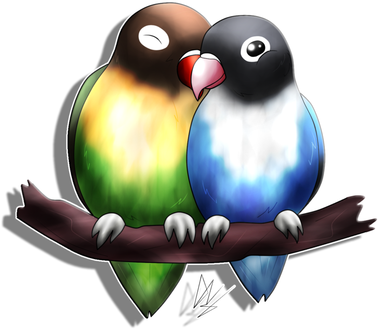 Lovebirds Digital Png - Lovebird Png Art (1024x768), Png Download