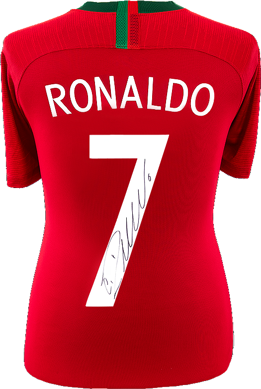 Maillot Domicile Portugal 2018 Dédicacé Par <b>cristiano - Portugal Shirt Ronaldo (870x890), Png Download