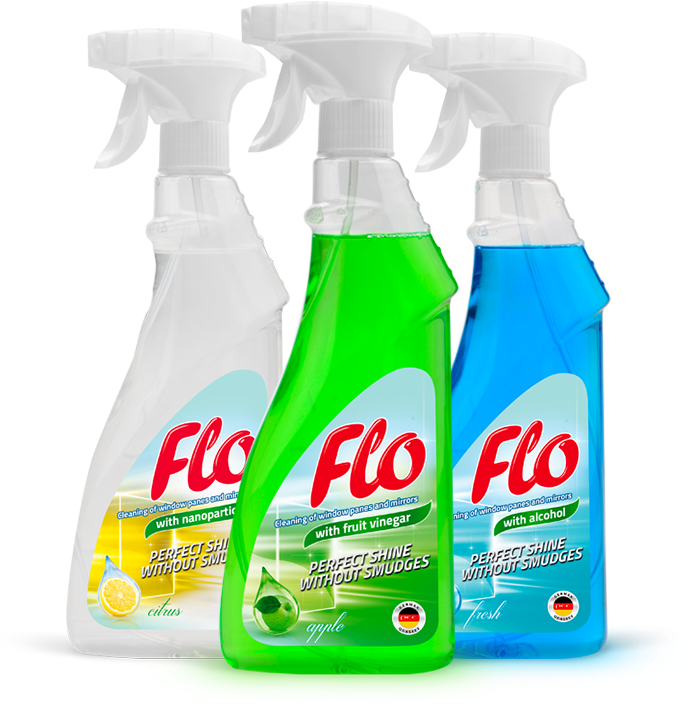 Glass Cleaner Flo Cleaning Liquid For Window Panes - Mousse Nettoyante Pour Vitres 600 Ml (796x711), Png Download