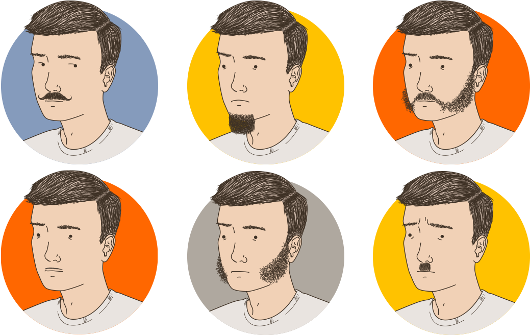 Types of Beard PNG. Bad Types. PNG Version of the Beards crowd. Good and Bad face.