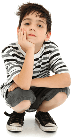 Mad Child Png - Thinking Young Boy (333x500), Png Download
