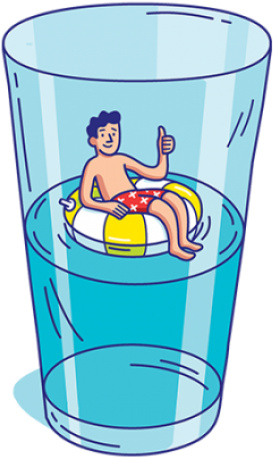 A Half-full Glass - Half Full Glass (1020x460), Png Download