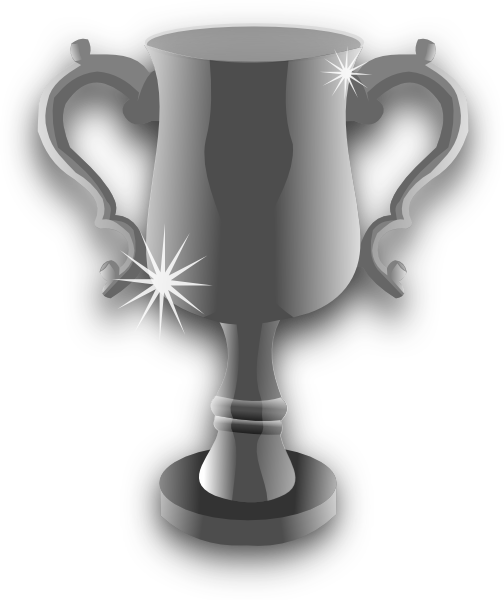 Trophy Clip Art At Clker - Trophy Silver Vector Png (504x600), Png Download