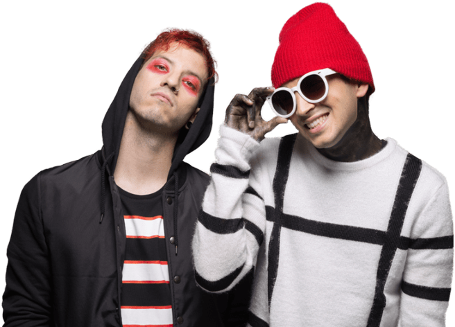 Twenty One Pilots, Tyler Joseph, And Josh Dun Image - Twenty One Pilots Png (500x262), Png Download