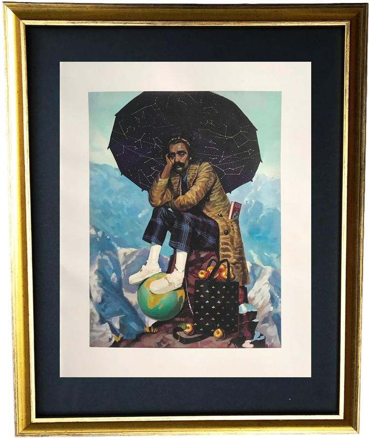 Vintage Gold Frame Gucci Celestial Man & Globe Portrait (815x970), Png Download