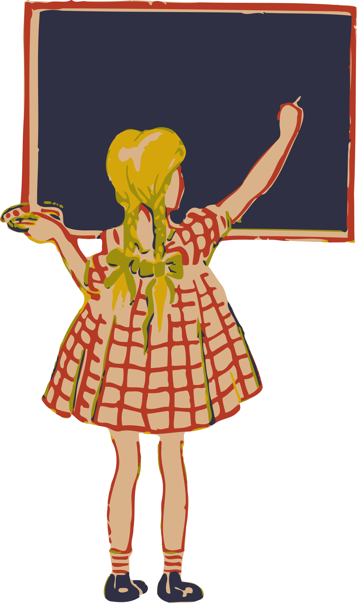 This Free Icons Png Design Of Girl And Blackboard (1422x2400), Png Download