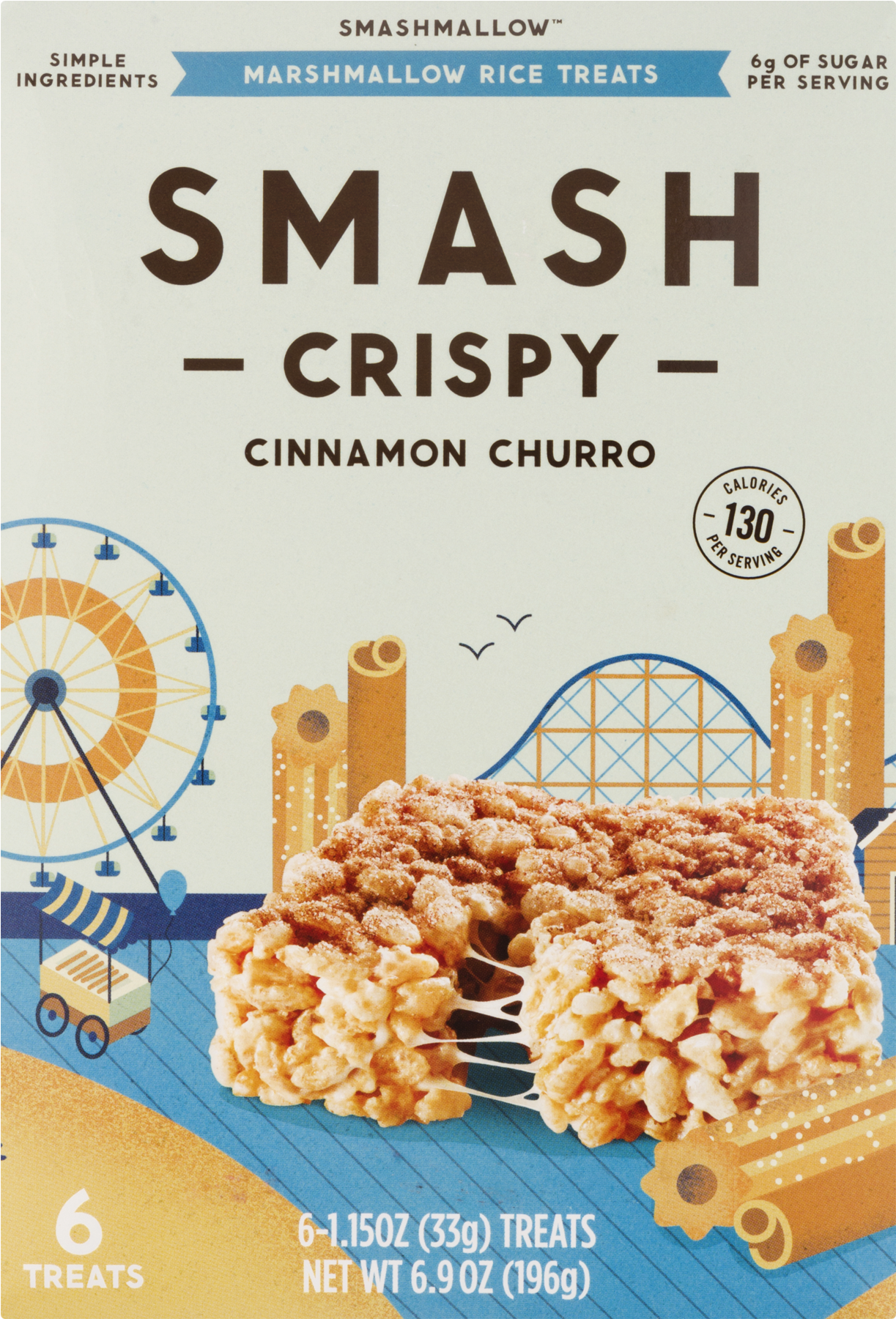 Smash Crispy Marshmallow Rice Treats Cinnamon Churro - Smash Rice Krispie Treats (1800x1800), Png Download