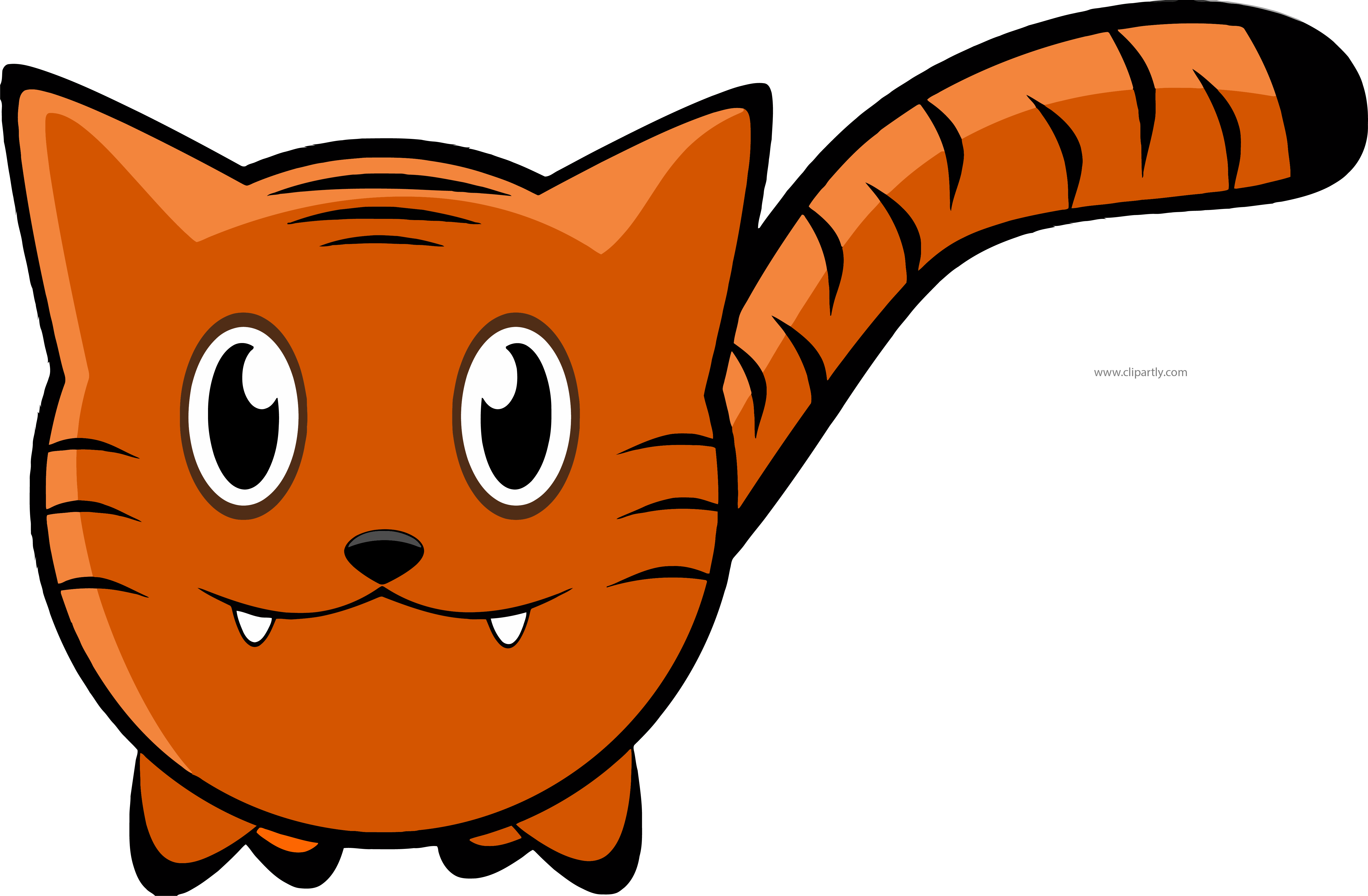 Orange Color Tigger Cat Clipart Png - Public Domain Cartoon Tiger (5662x3709), Png Download