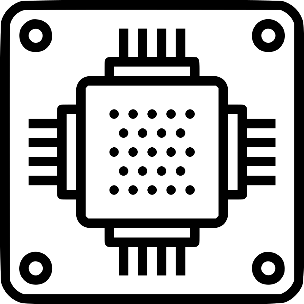 Chip Circuit Ic Microchip Microprocessor Semiconductor - Chip Icon (980x980), Png Download
