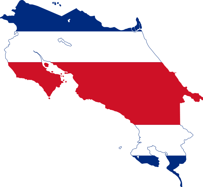 Mapabanderacostarica - - Costa Rica Flag Map (650x599), Png Download