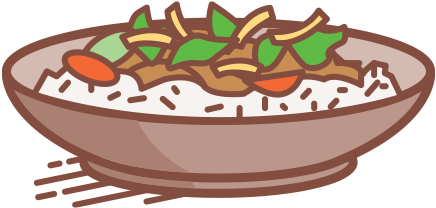 Menu Ricebowl - Rice Bowl Clipart Png (1000x360), Png Download