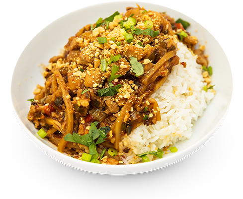 Wow Bao's Kung Pao Chicken And Jasmine White Rice Bowl - Wow Bao Kung Pao Chicken (500x400), Png Download