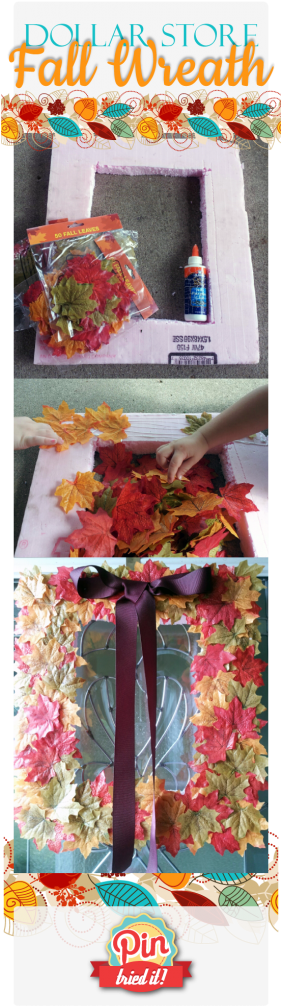 Fall Leaf Wreath - Wreath (280x1024), Png Download