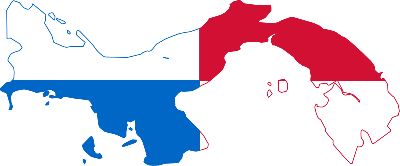 Mapabanderapanama - Panama Map And Flag (800x332), Png Download