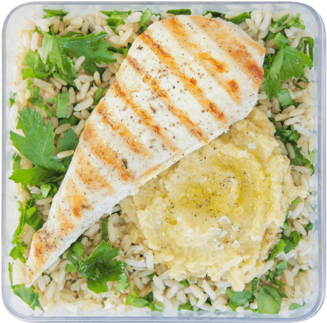 Chicken & Hummus Rice Bowl - Recipe (500x500), Png Download
