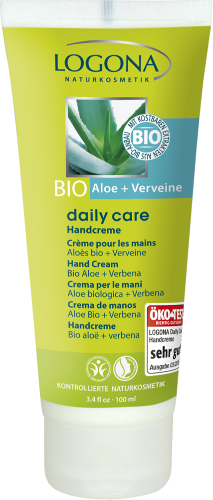 Daily Care Organic Aloe & Verbena Hand Cream - Logona Daily Care Aloe & Verbena Hand Cream (427x1000), Png Download