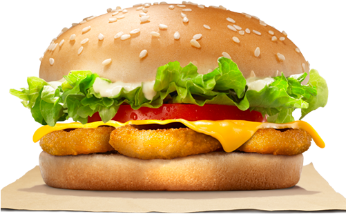 Crispy Onion Rings, Lettuce, Tomato And Cheese With - Onion Ring Burger Png (500x400), Png Download