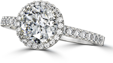 Engagement Ring With Round Diamond - Uhibros Sterling Silver Cubic Zirconia Engagement Rings (400x400), Png Download