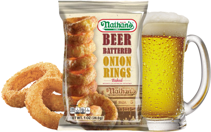 Nathan's Famous Products - Nathans Beer Battered Onion Ring - 2 Oz. (706x452), Png Download