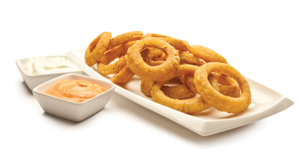 Thin Tempura Onion Rings - Onion Ring (600x324), Png Download