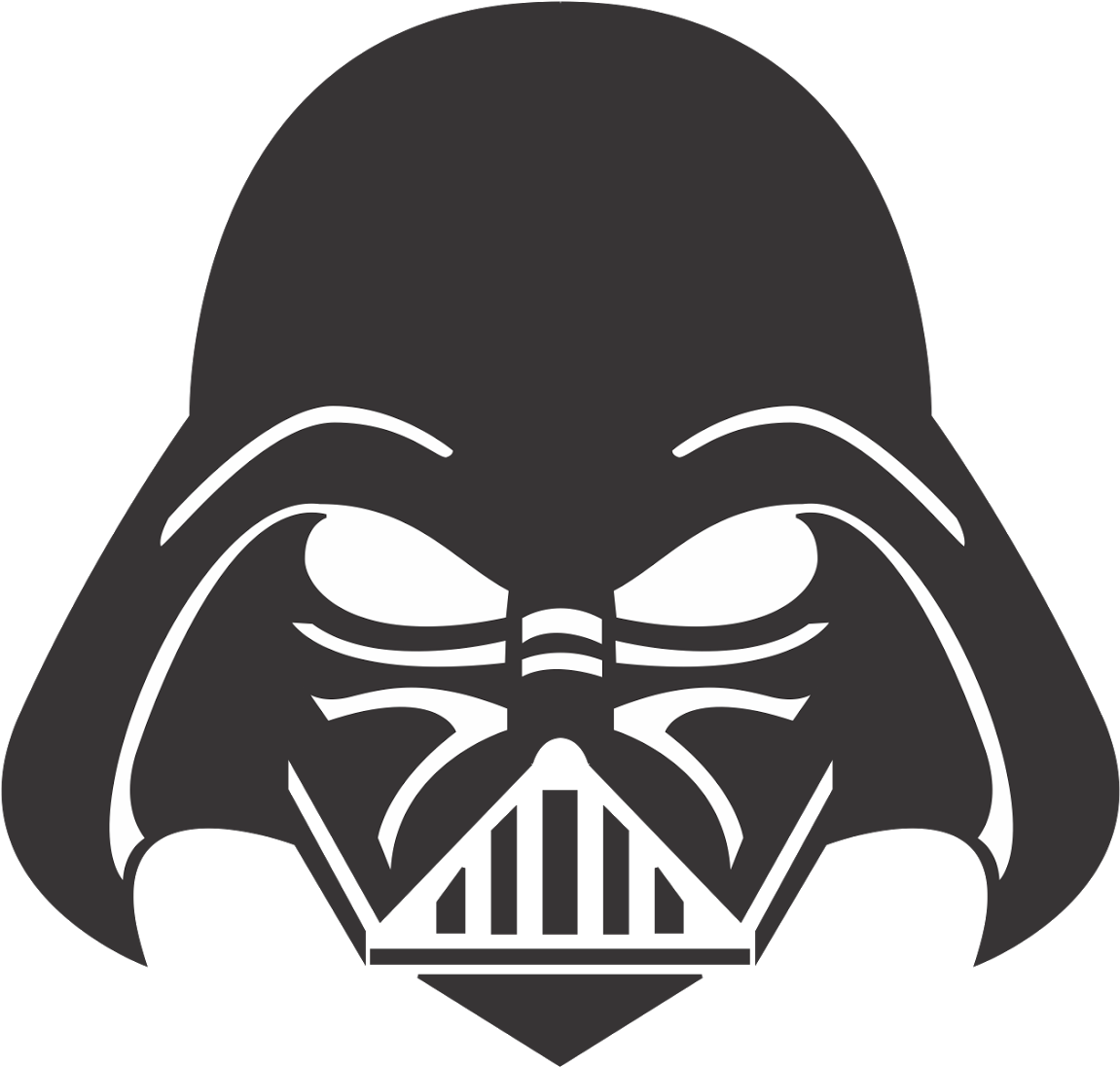 Darth Vader Face Png Clipart Transparent Stock - Darth Vader Head Silhouette (1600x1136), Png Download