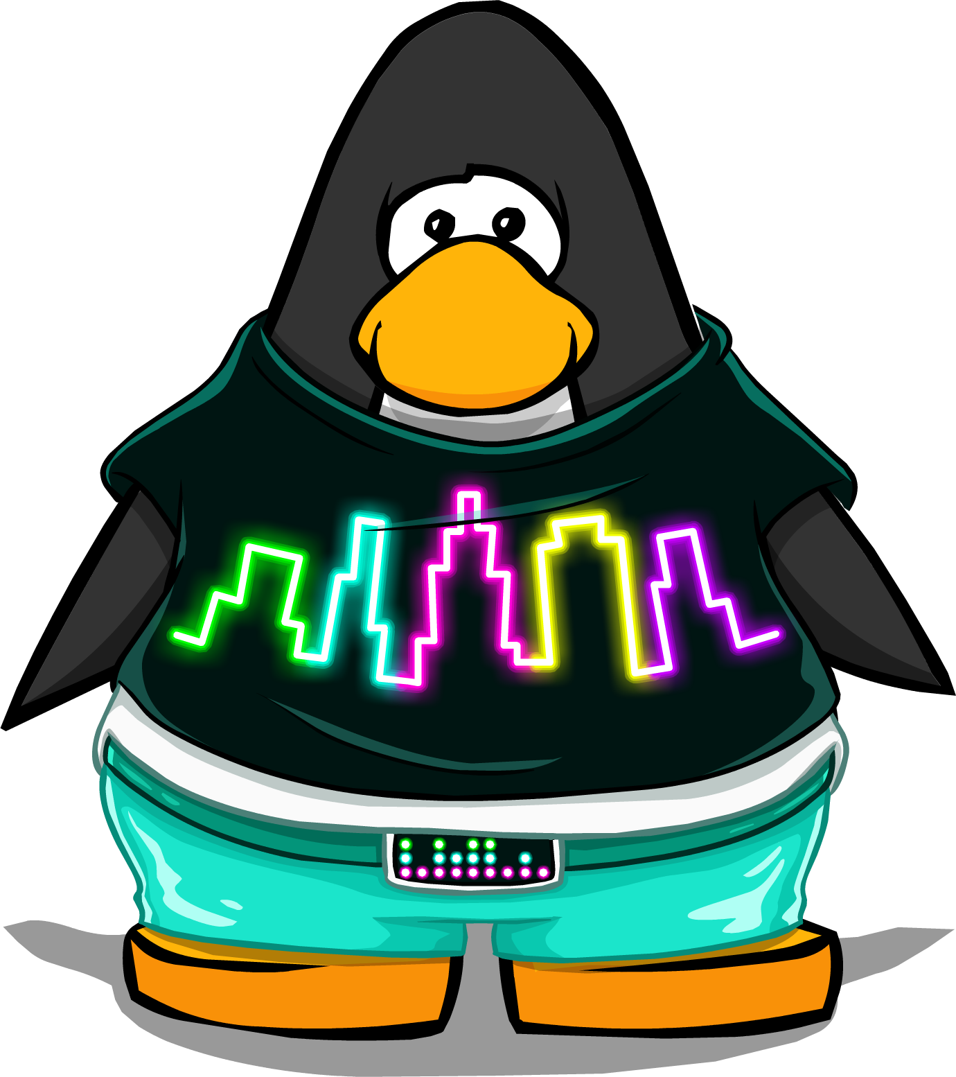 City Lights T-shirt From A Player Card - Club Penguin Blue Tux (1380x1554), Png Download