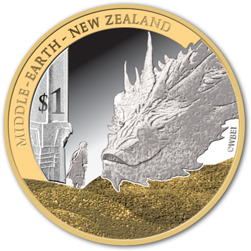 The Battle Of The Five Armies Silver Coin With Gold - Middle Earth New Zealand Coin (600x600), Png Download