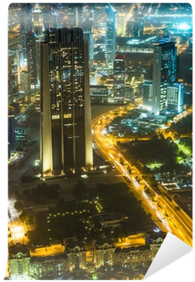 Dubai Downtown Night Scene With City Lights, Wall Mural - Burj Khalifa (400x400), Png Download