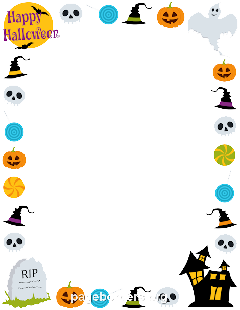 Halloween Border Png Image - Transparent Background Halloween Border (470x608), Png Download