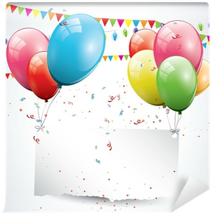 Modern Birthday Background With Balloons And Place - Birthday (400x400), Png Download
