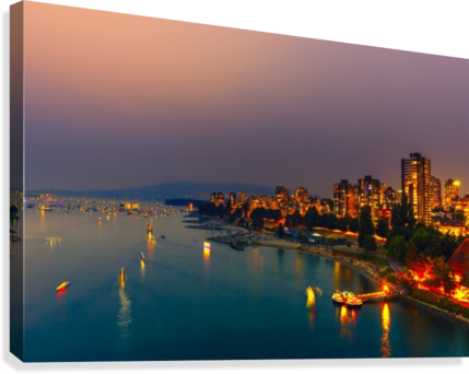 City Lights Of The Night Metropolis On The Shore Of - Metropolitan Area (429x342), Png Download