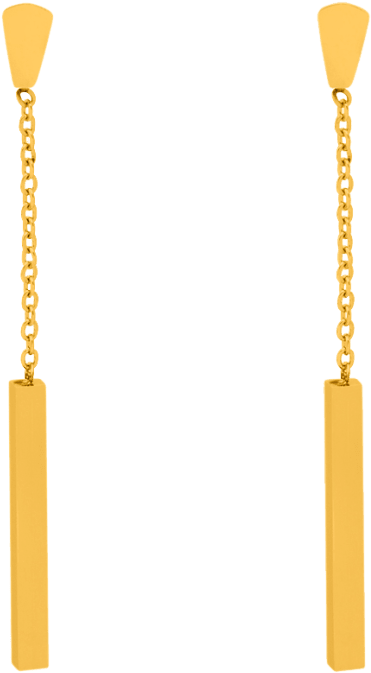 18k Gold-plated Bar Dangle Earrings - Earrings (864x864), Png Download