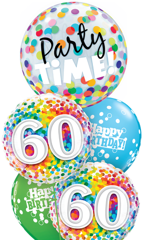 Cheerful Bubble Balloon Bouquet - 18 Birthday Balloon Png (500x500), Png Download