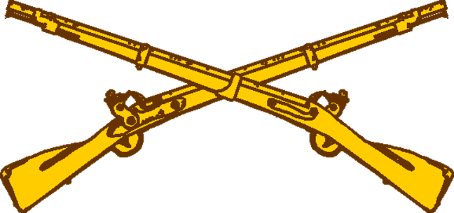 Infantry Crossed Rifles (648x305), Png Download