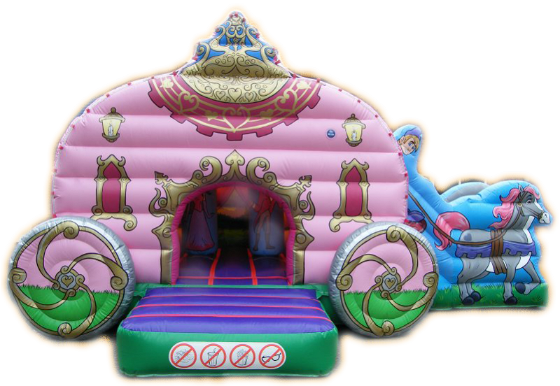 Royal Princess Carriage Combined Bouncy Castle & Slide - Inflatable Castle (800x552), Png Download
