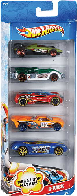 Mattel Hot Wheels Gift Set - Hot Wheels 5-pack Mega Loop Mayhem 1 64 Scale (750x750), Png Download