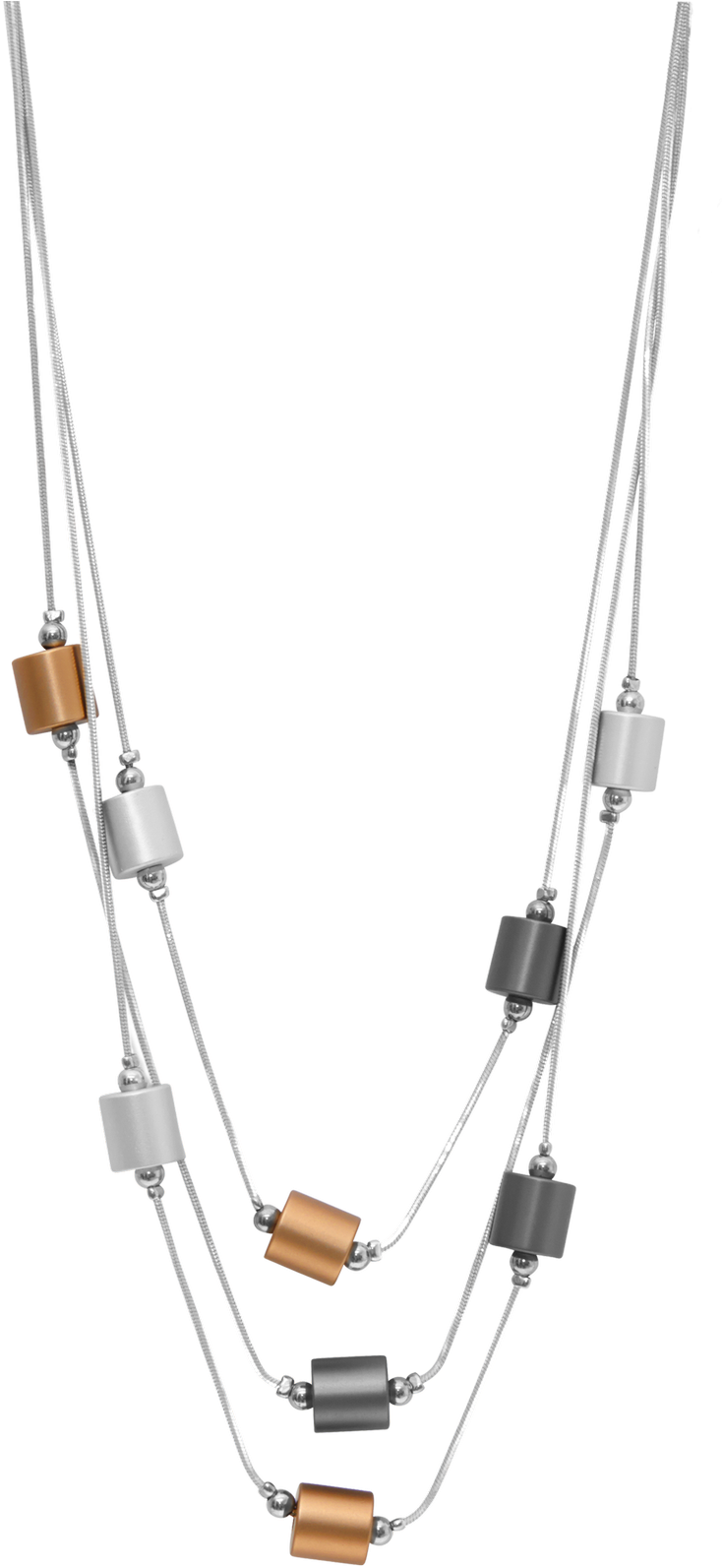 Thelma Triple Necklace With Rose Gold Plate - Coffee (769x1600), Png Download