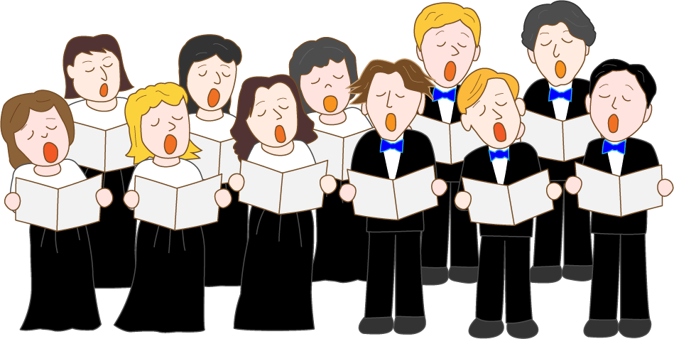 Sing Drawing Church Choir Banner Library Library - Cartoon Choir (949x477), Png Download