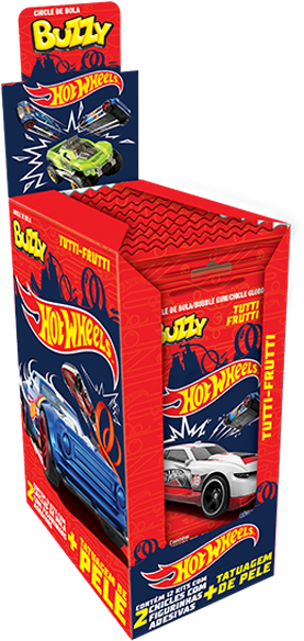 Kit Buzzy Hot Wheels Tutti-frutti - Chewing Gum (500x600), Png Download