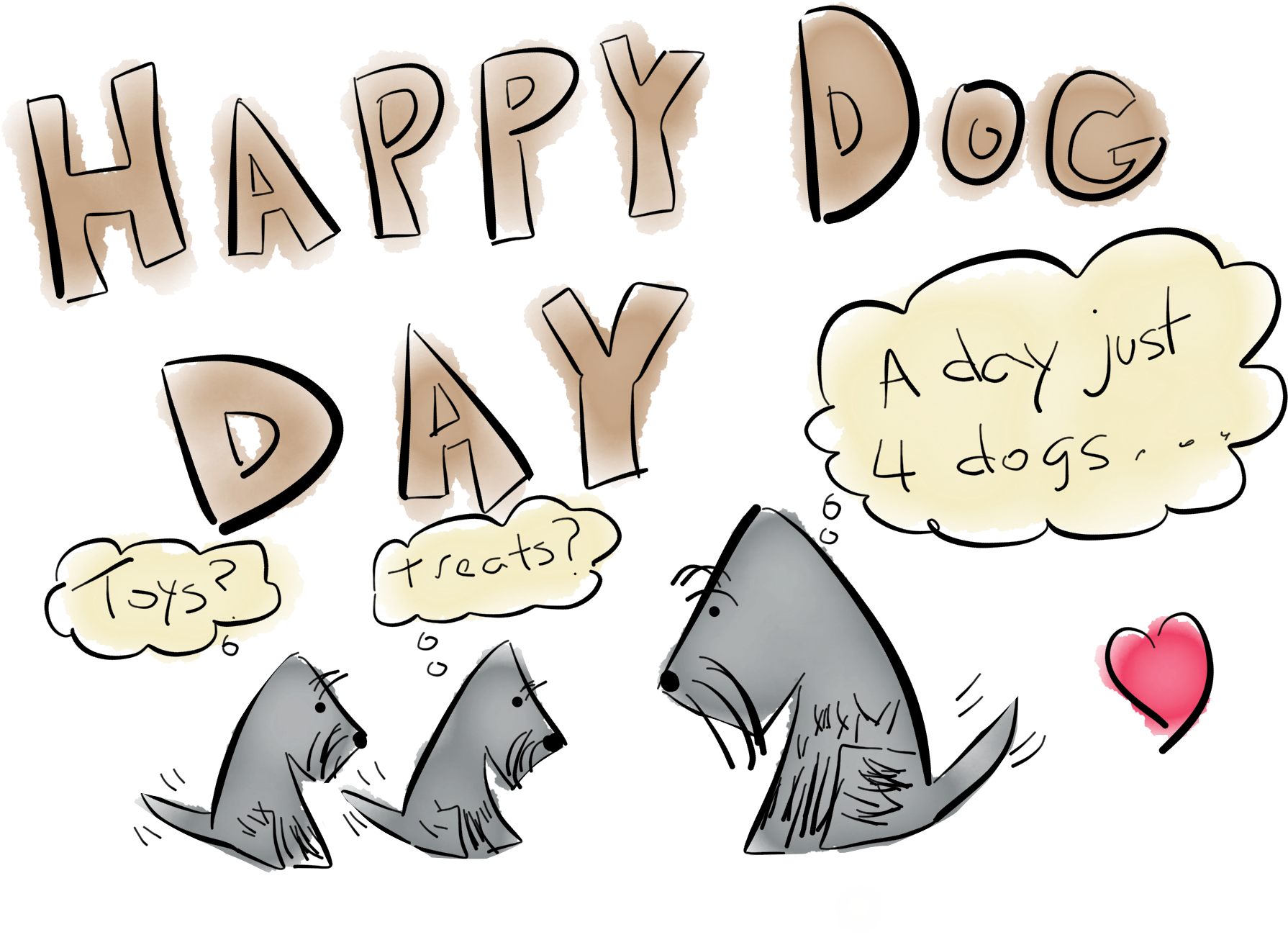 Happy Dog Day - Cartoon (2048x1536), Png Download