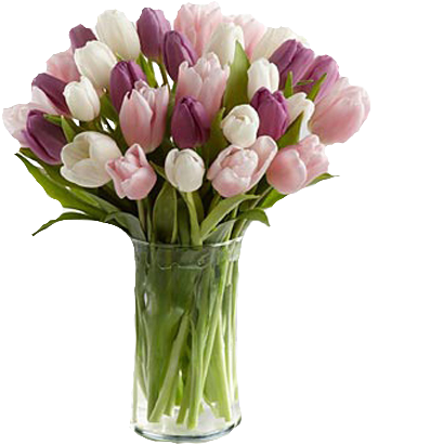 Painted Skies Tulip Bouquet - Feel Better And Get Well Soon (450x450), Png Download