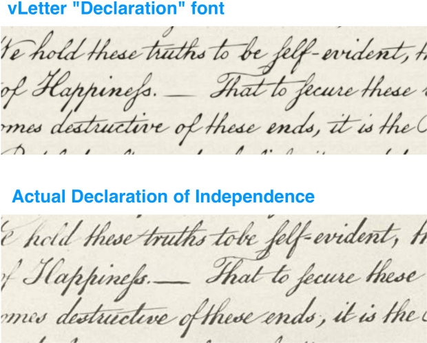 Click Here To See A Detailed Comparison - Declaration Of Independence Lettering (620x514), Png Download