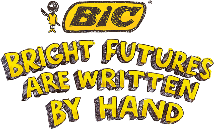 Bright Futures Are Written By Hand - Bic Round Stic Ballpoint Pen, Fine, Blue Ink, Dozen (900x590), Png Download