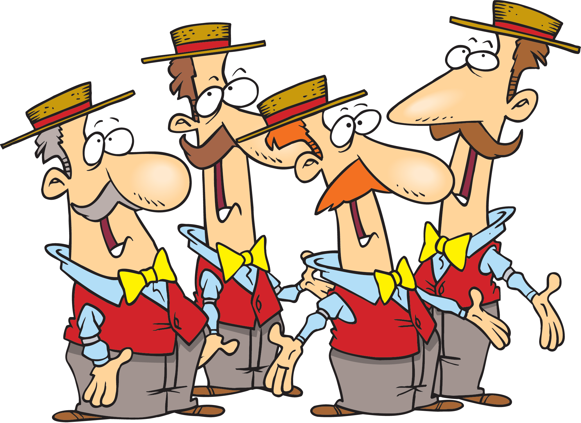 Png Free Library Religion Clipart Choir - Barbershop Quartet Cartoon (2000x1457), Png Download
