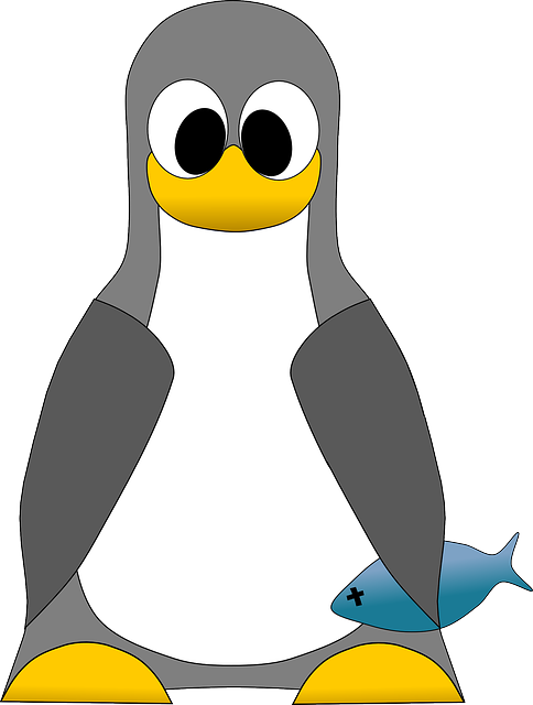 Tux, Penguin, Computer, Linux, Fish, Icon - Fish Clip Art (484x640), Png Download